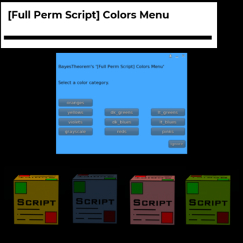 Second Life Marketplace - [Full Perm Script] Colors Menu